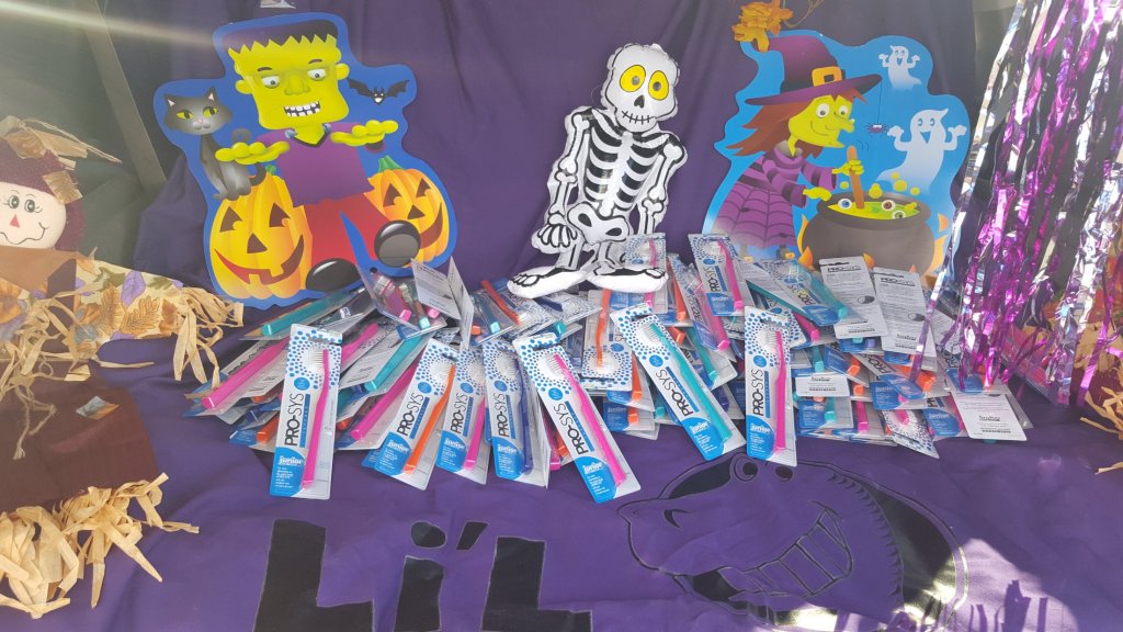 Toothbrushes and halloween decorations