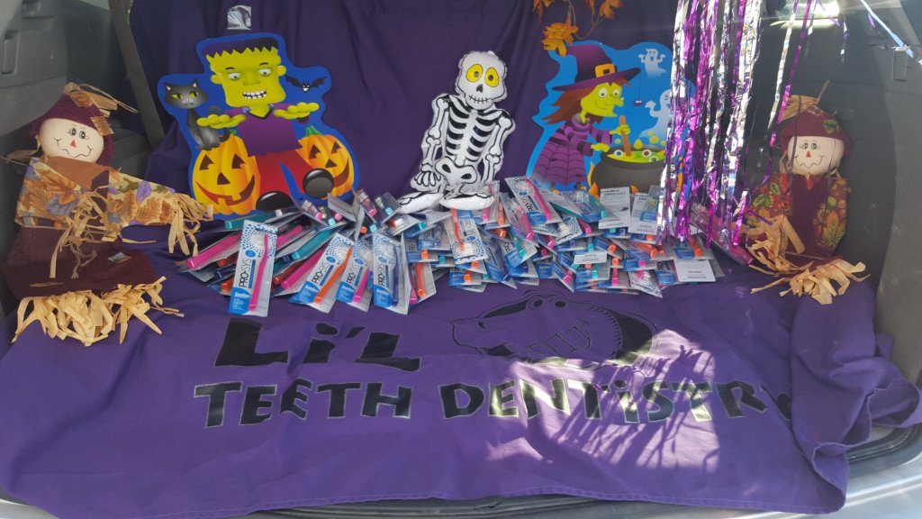 Toothbrushes and halloween decorations