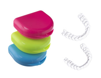 Athletic mouth guards and mouth guard cases