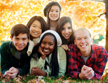 Smiling teenagers