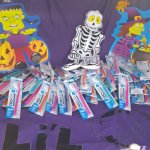 Toothbrushes and halloween decorations