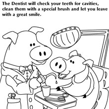 Coloring chart - pig dentist