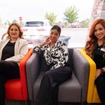 3 Women on photo Setting on sofa