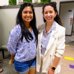 Two ladies smiling